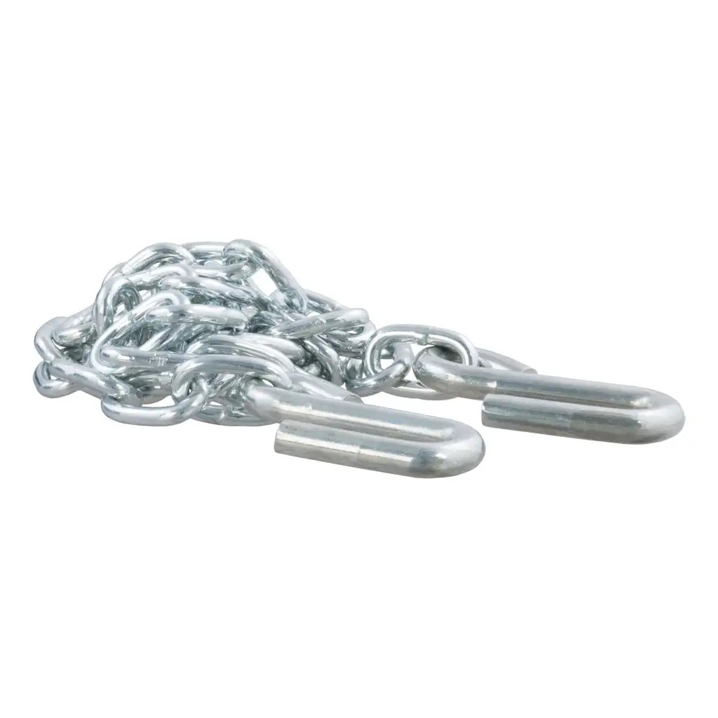48\" Safety Chain with 2 S-Hooks (2,000 lbs, Clear Zinc)