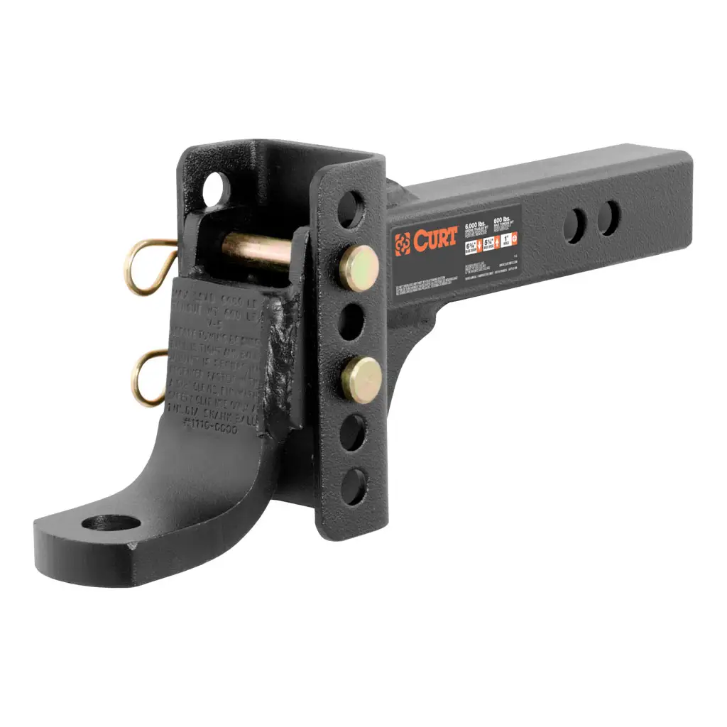 Adjustable Channel Mount with 1\ Ball Hole (2\ Shank, 6,000 lbs., 6-3/4\" Drop)