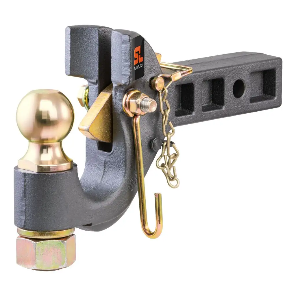 SecureLatch Receiver-Mount Ball & Pintle Hitch (2\ Shank, 2\ Ball, 14K)