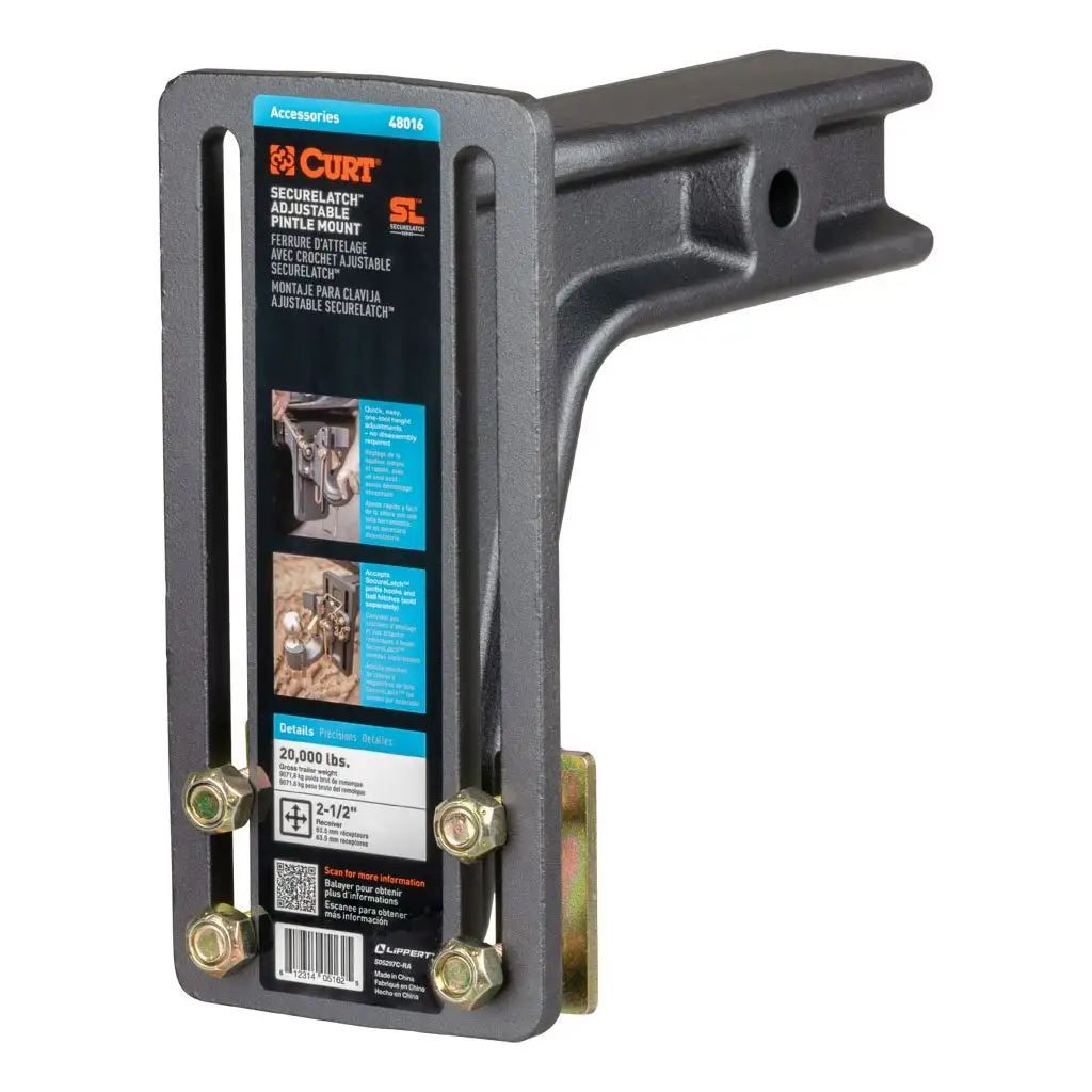 SecureLatch Adjustable Pintle Mount (2-1/2\" Shank, 20,000 lbs.)