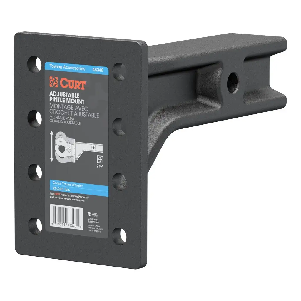 Adjustable Pintle Mount (2-1/2\ Shank, 20,000 lbs., 7-1/4\ High, 10-3/4\" Long)