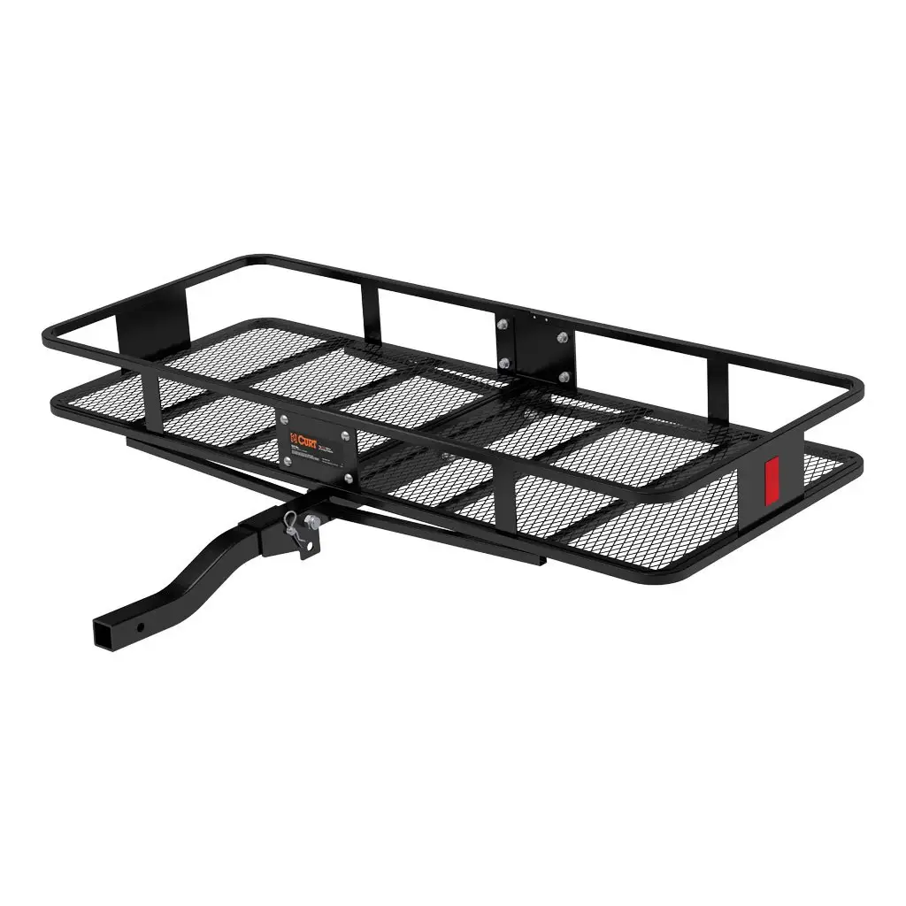 60\ x 24\ Black Steel Basket Cargo Carrier (Folding 2\" Shank, 500 lbs.)