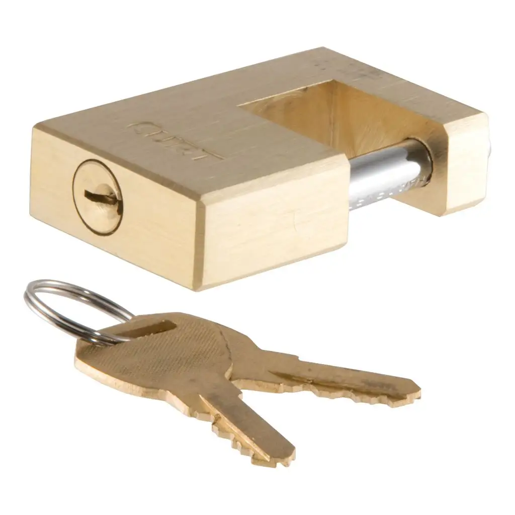 Coupler Lock (1/4\ Pin, 3/4\ Latch Span, Padlock, Solid Brass)
