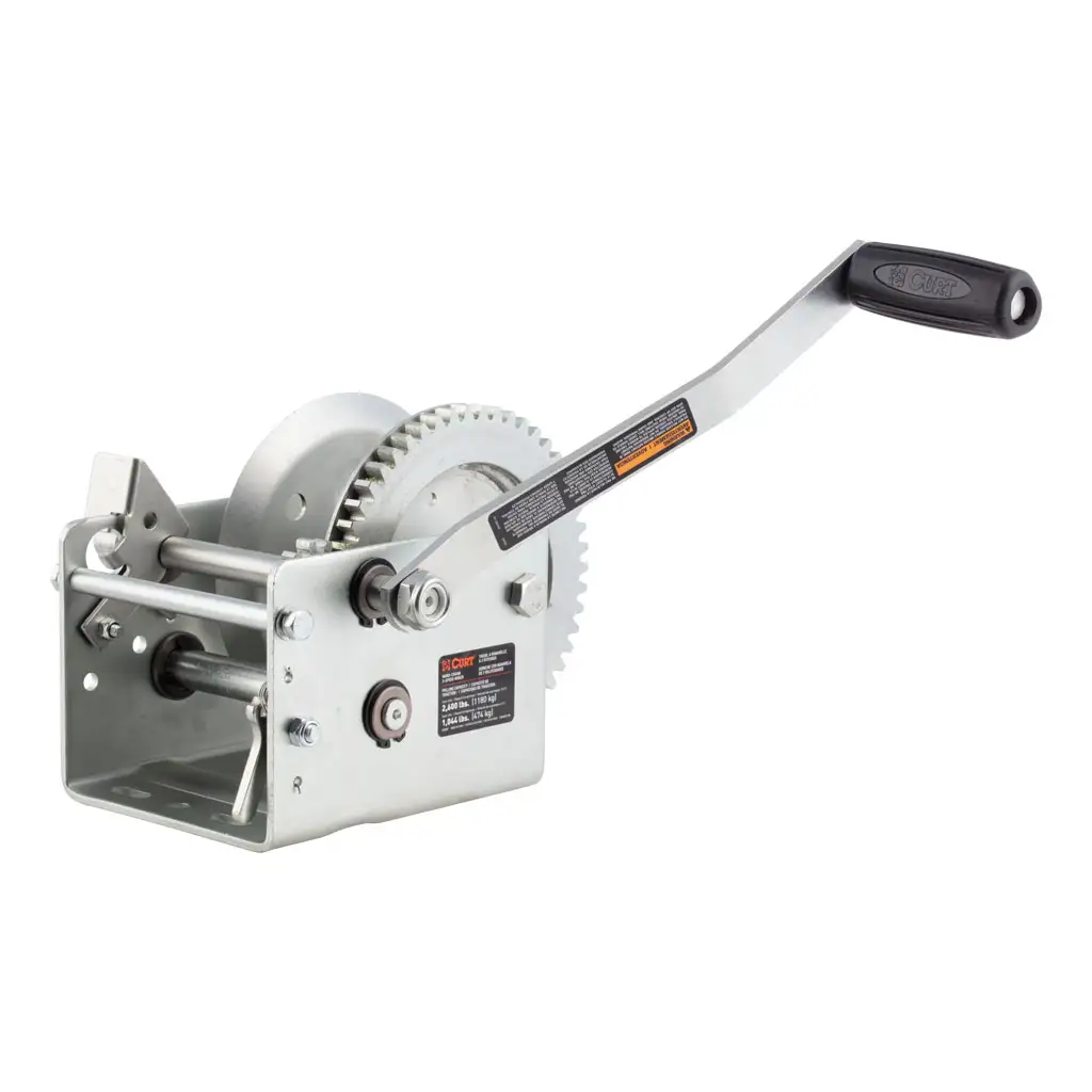 Hand-Crank 2-Speed Winch, 2,600 lbs, 12.7:1 Low Gear Ratio, 10.6\" Handle
