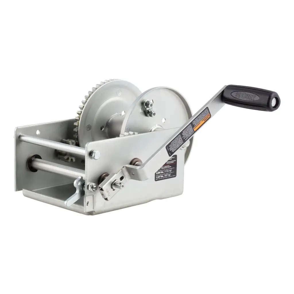 Hand-Crank 2-Speed Winch, 3,800 lbs, 15.8:1 Low Gear Ratio, 9.6\" Handle