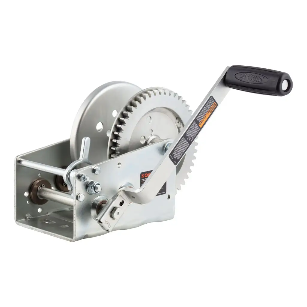 Hand-Crank 2-Speed Winch, 3,200 lbs, 17.5:1 Low Gear Ratio, 9.6\" Handle