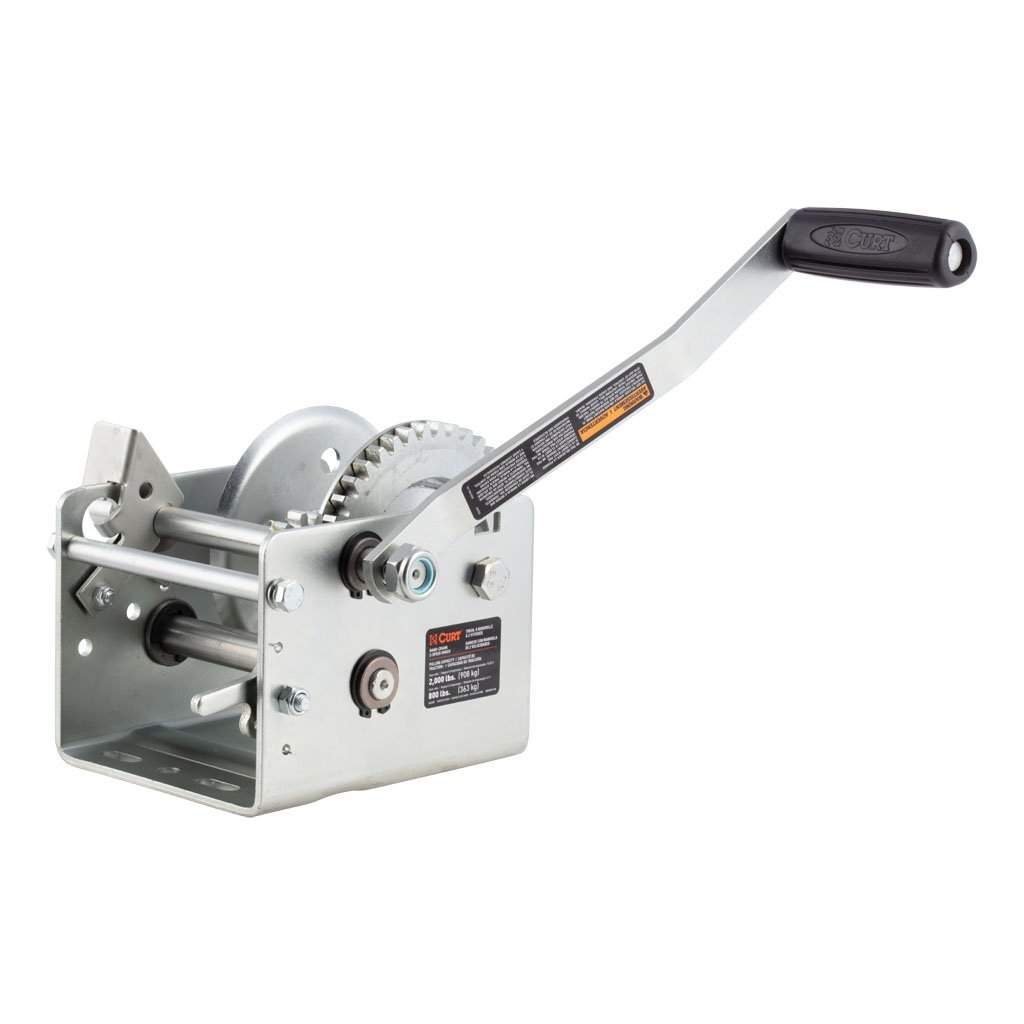 Hand-Crank 2-Speed Winch, 2,000 lbs, 10.25:1 Low Gear Ratio, 10.6\" Handle