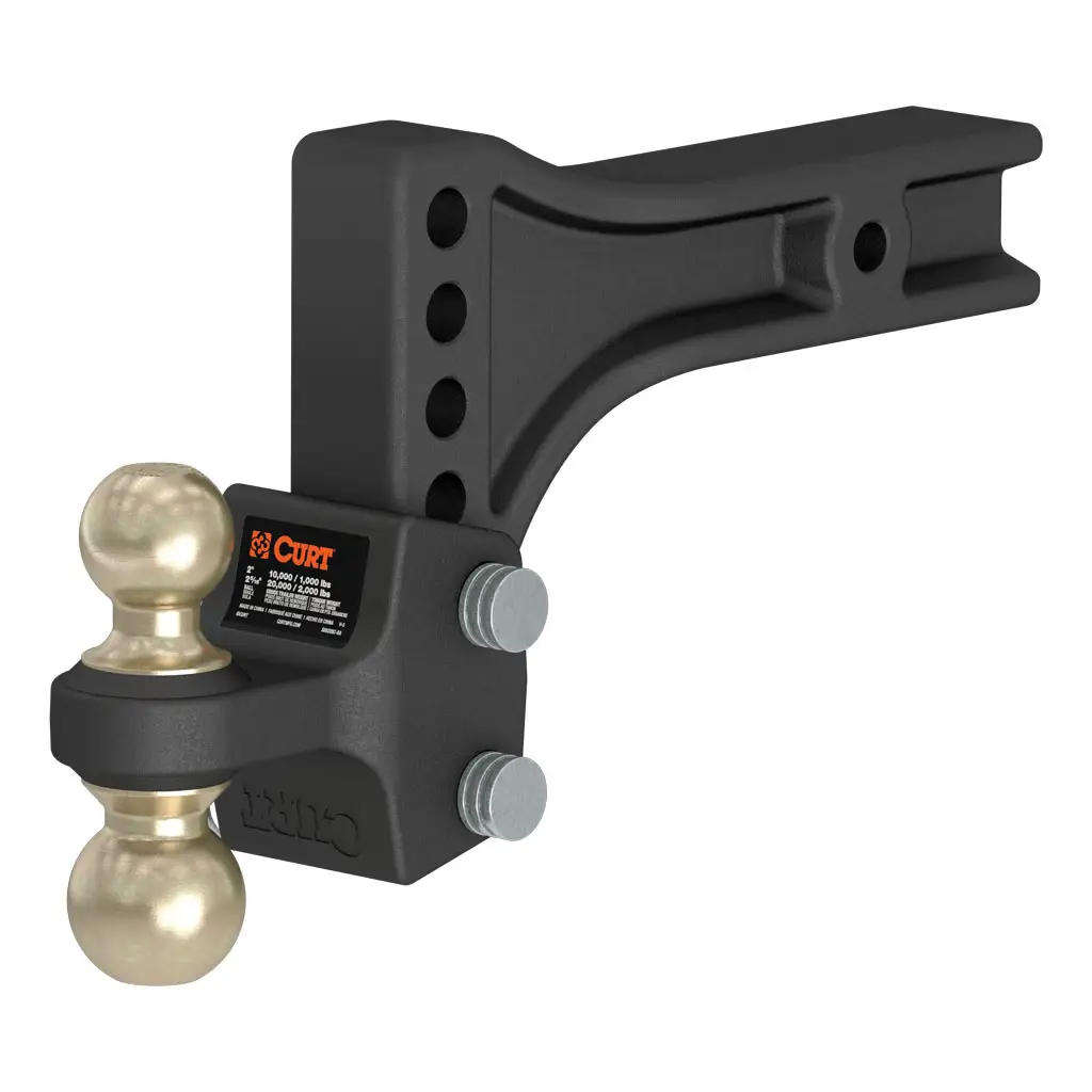 HD Adjustable Trailer Hitch Ball Mount with Dual Ball, 2-1/2\" Shank, 20K