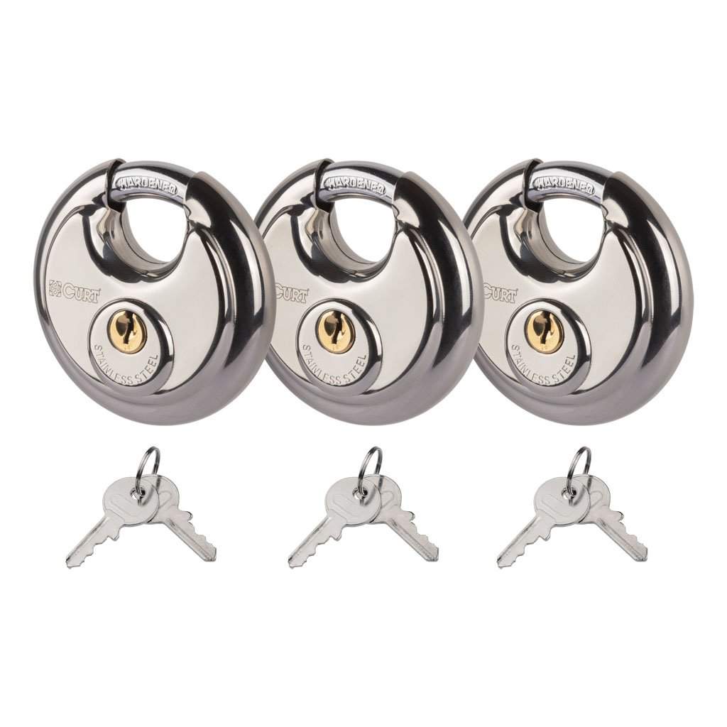 Stainless Steel Disc Locks, 3-Pack