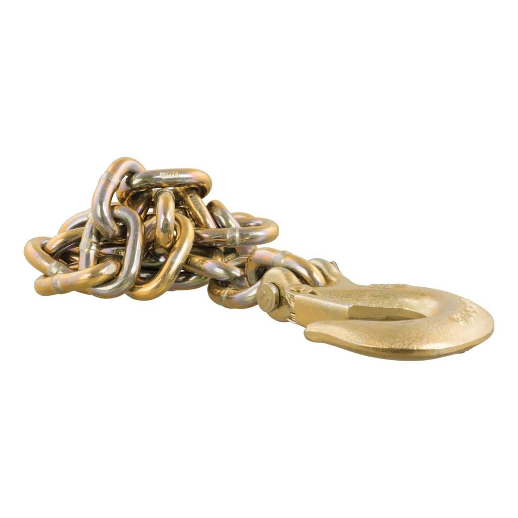 35\" Safety Chain with 1 Clevis Hook (24,000 lbs, Yellow Zinc)
