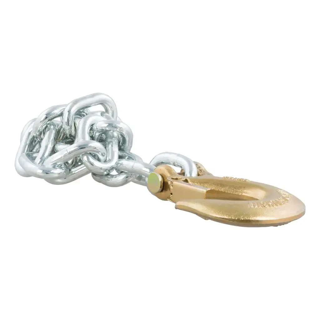 35\" Safety Chain with 1 Clevis Hook (16,200 lbs, Yellow Zinc)