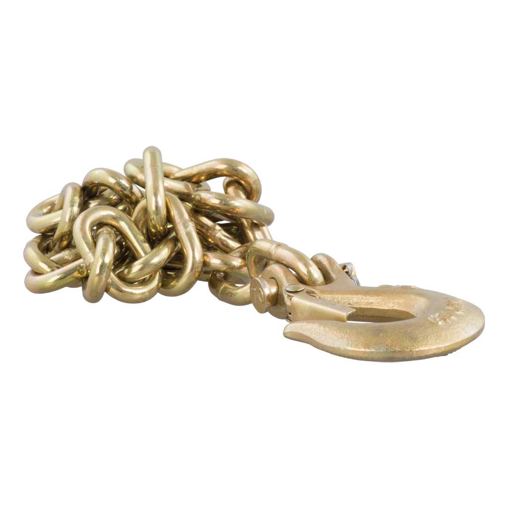 35\" Safety Chain with 1 Clevis Hook (18,800 lbs, Yellow Zinc)