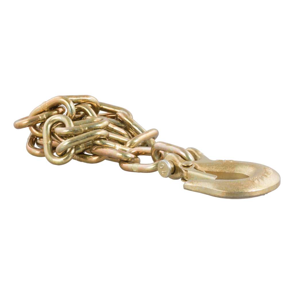 35\" Safety Chain with 1 Clevis Hook (12,600 lbs, Yellow Zinc)