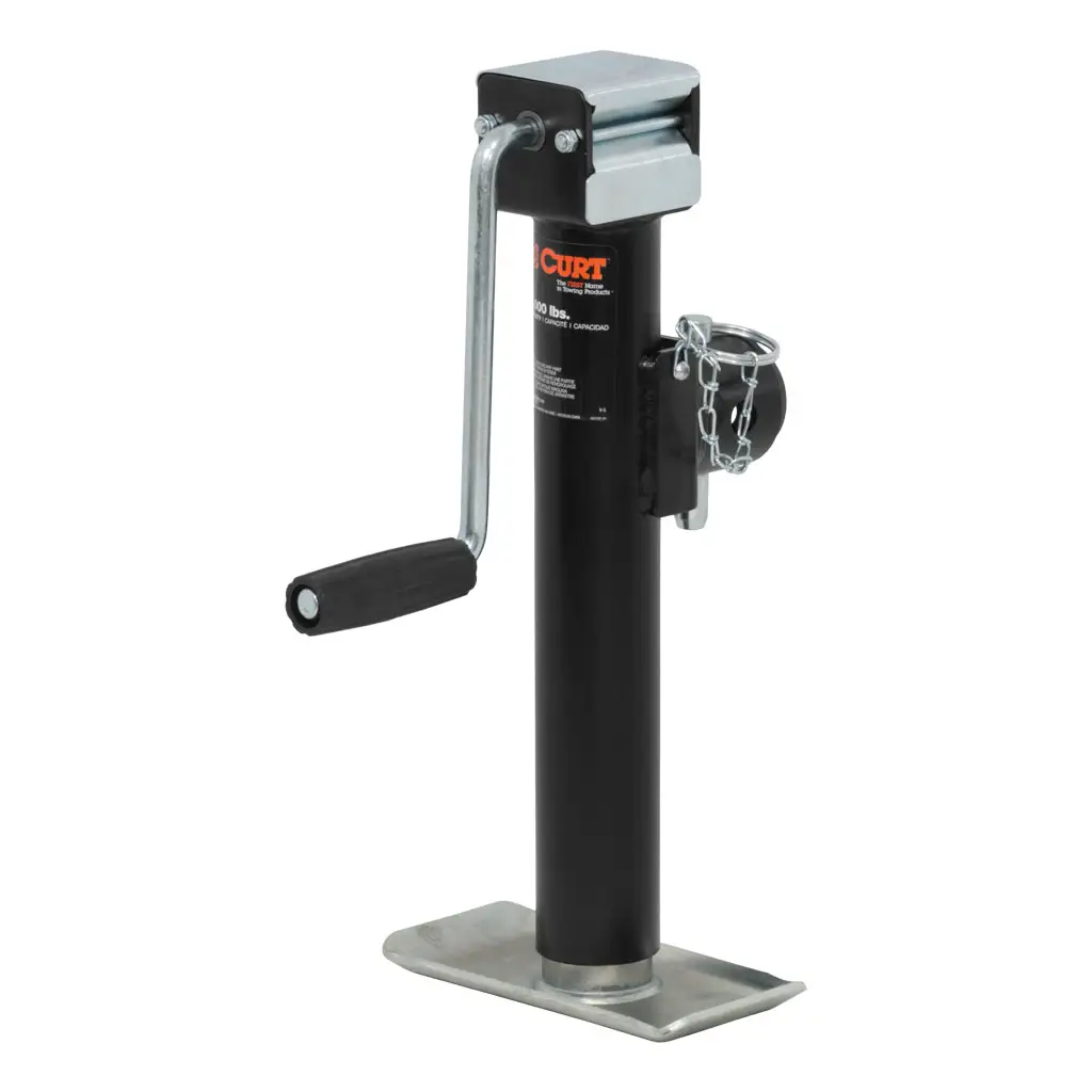 Pipe-Mount Swivel Jack with Side Handle (5,000 lbs, 10\" Travel)