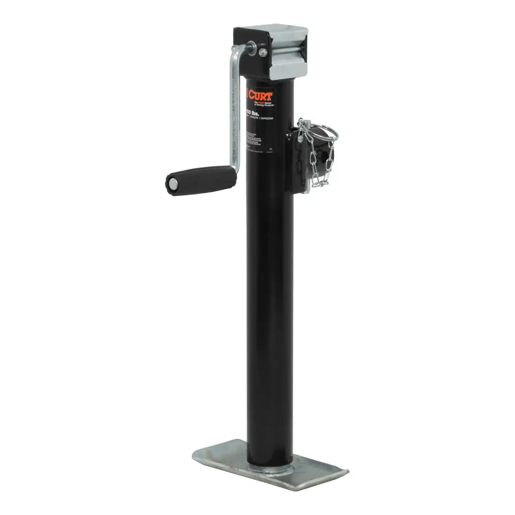 Pipe-Mount Swivel Jack with Side Handle (2,000 lbs, 15\" Travel)