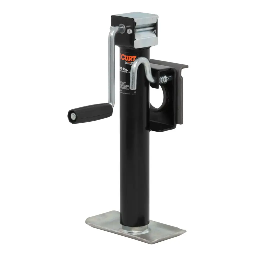 Bracket-Mount Swivel Jack with Side Handle (2,000 lbs, 10\" Travel)