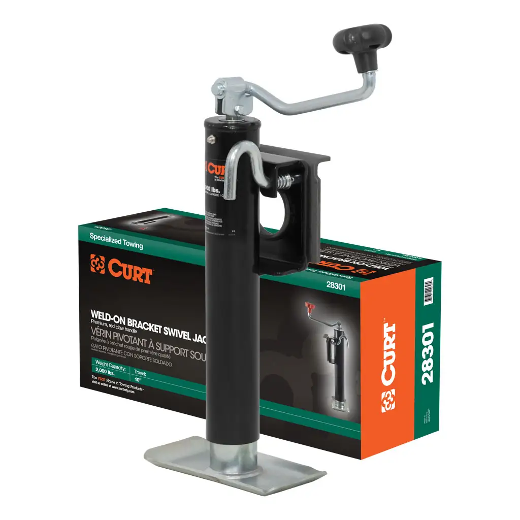 Bracket-Mount Swivel Jack with Top Handle (2,000 lbs, 10\" Travel, Packaged)