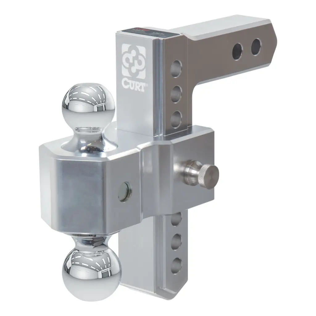 AlumaLite Adjustable Aluminum Hitch with Dual Ball, 7-1/2\" Drop